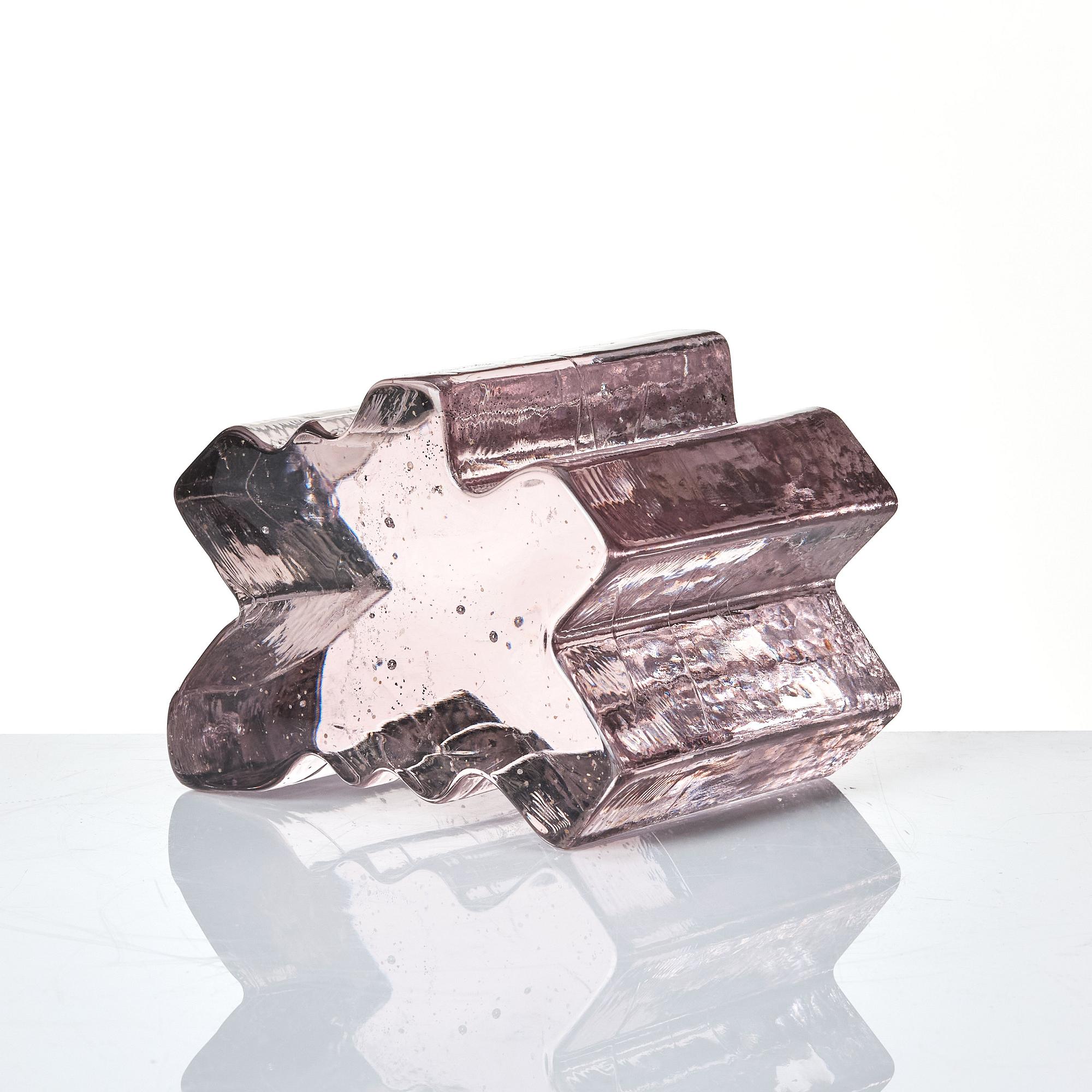 Edvin Öhrström, two cast glass sculptures, Lindshammar glassworks, one dated 1986.