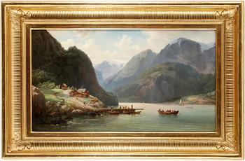 A Wilhelm Melbye oil on canvas, signed and dated 1864.