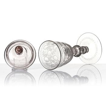 Pokal med lock, glas, 1700-tal.