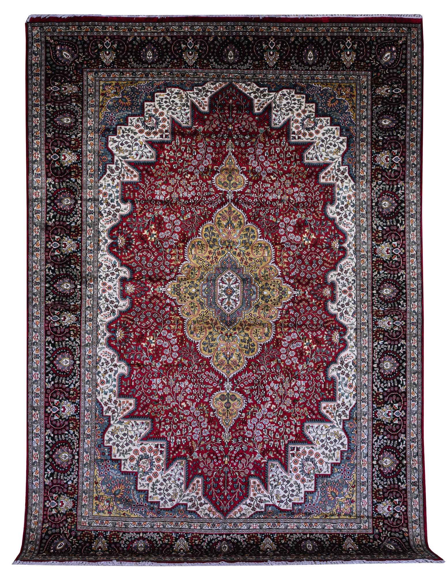 A carpet, Oriental Silk, ca 337 x 241 cm.