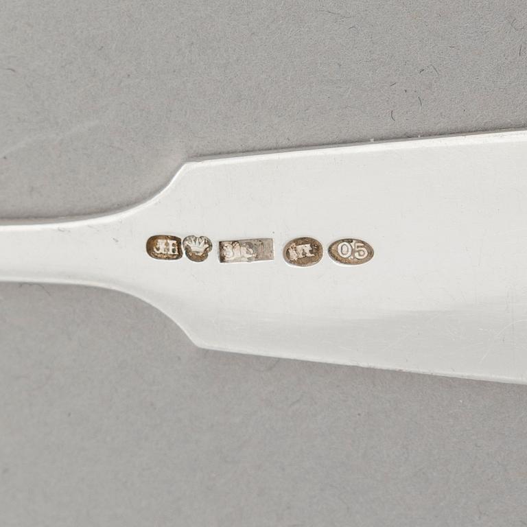 GÖSTA HELENIUS, bestickuppsättning, 48 delar, silver, "Musslan", Åbo 1919.