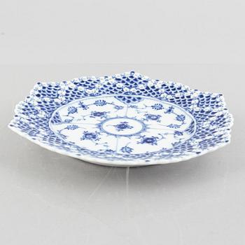 A 'Blue Fluted Full Lace' porcelain plate, Royal Copenhagen, model 1094, 1985-91.