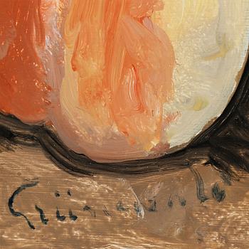 ISAAC GRÜNEWALD, olja på pannå, signerad.