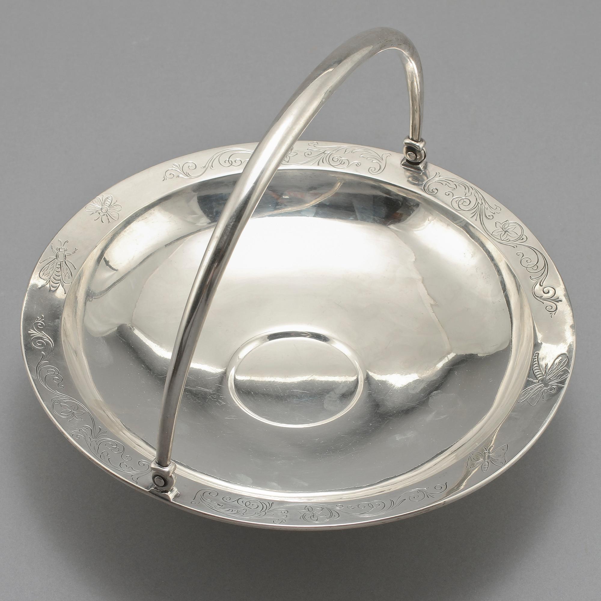 BRÖDKORG, silver, Clement, Danmark, 1873. Vikt 455 g.