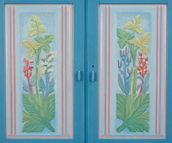 Carl Malmsten, A Carl Malmsten carved and painted cabinet.