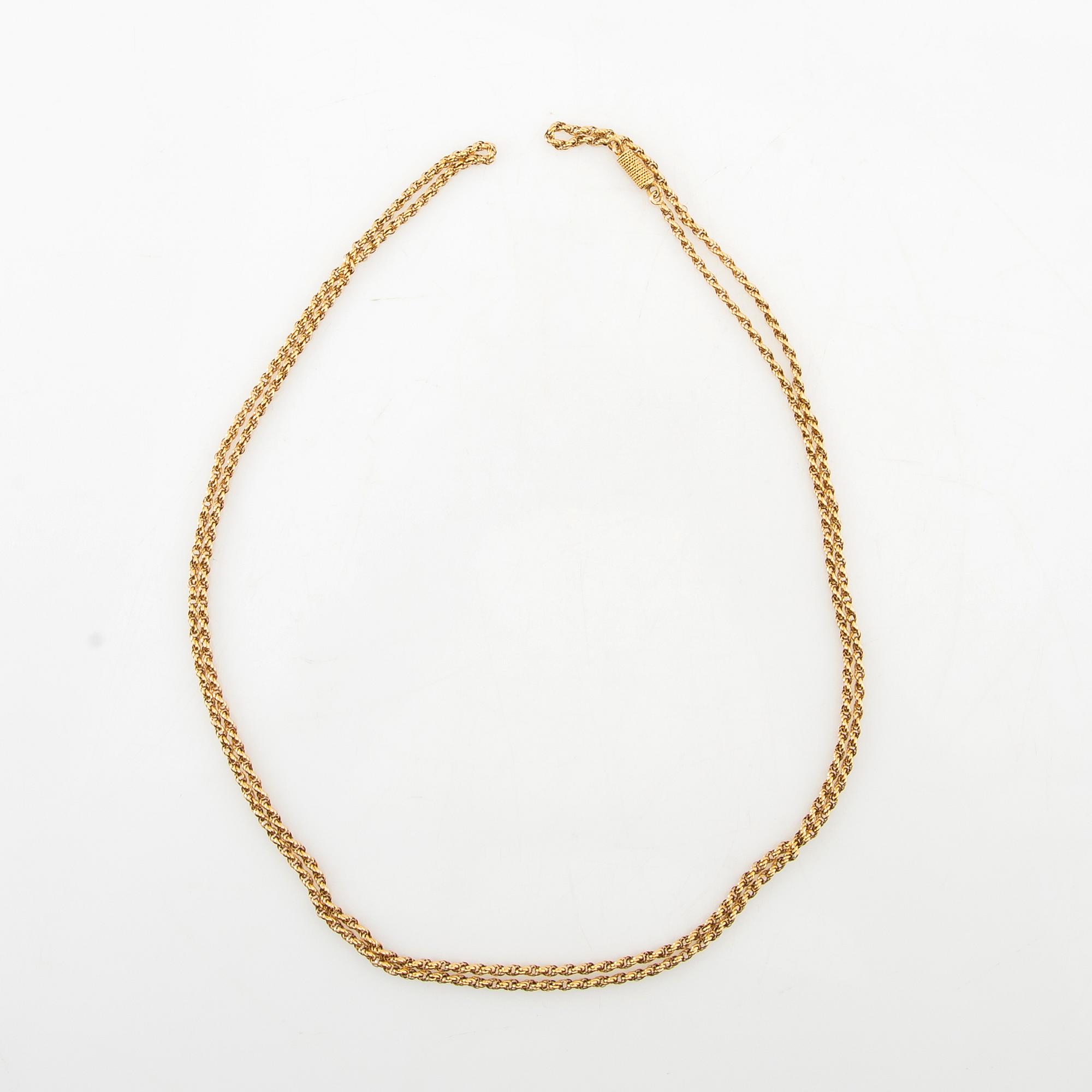 Halsband Cordell-länk 18K guld, sannolikt Åbo Finland 1882-1905.