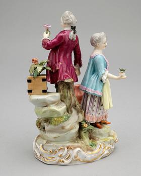 FIGURINPAR, porslin, Meissen, cirka 1850-tal.