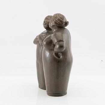 Åke Holm, sculpture, "Gossiping Women" 1940s/50s signed.