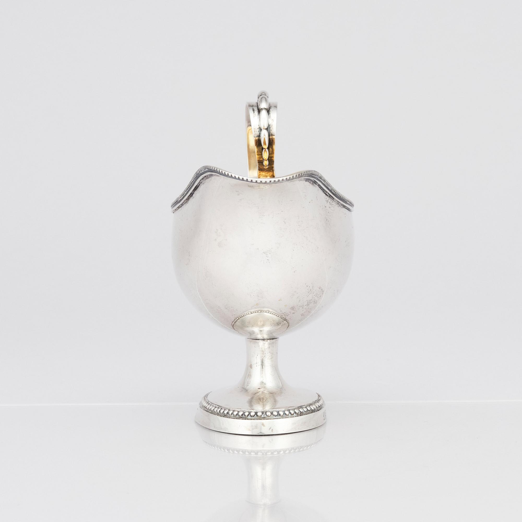 A Swedish Gustavian parcel-gilt silver cream-jug, mark of Pehr Zethelius, Stockholm 1792.