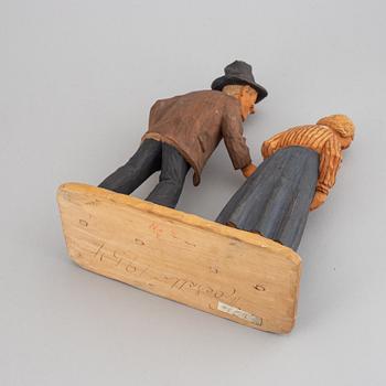 HERMAN ROSELL, sculpture, wood, signed and dated 1954.