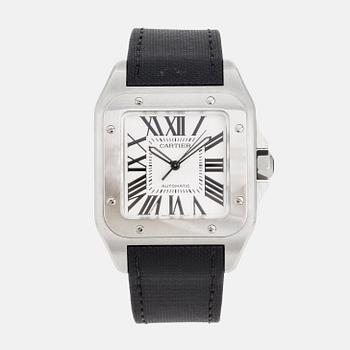 CARTIER, Santos 100, wristwatch, 38 x 38(51) mm.