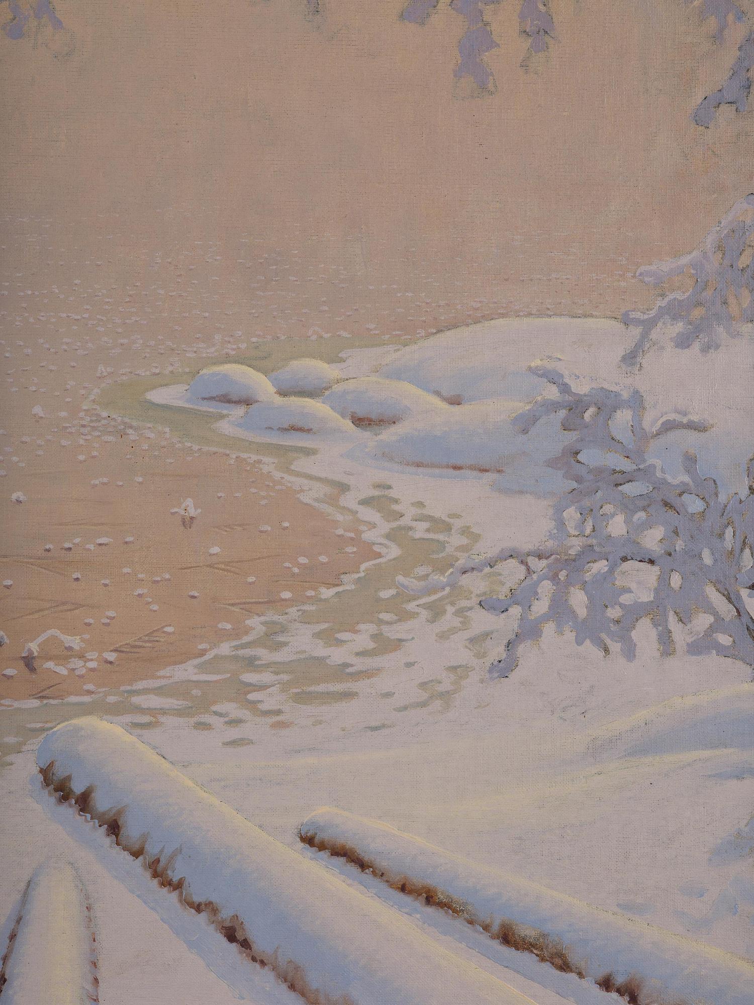 Gustaf Fjaestad, Hoarfrost at dawn.