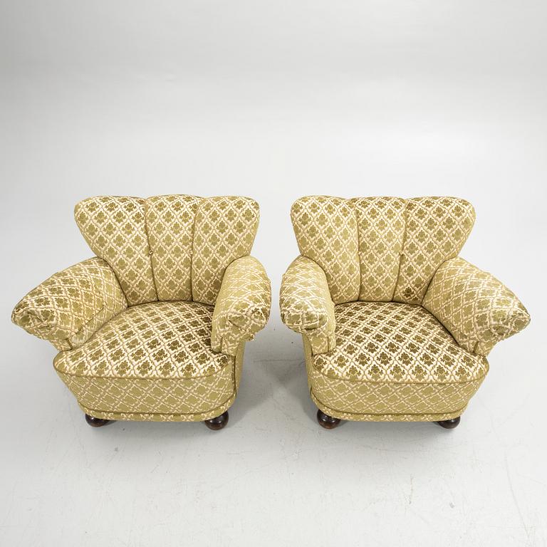 Fåtöljer, ett par, Swedish Modern, 1940-tal.