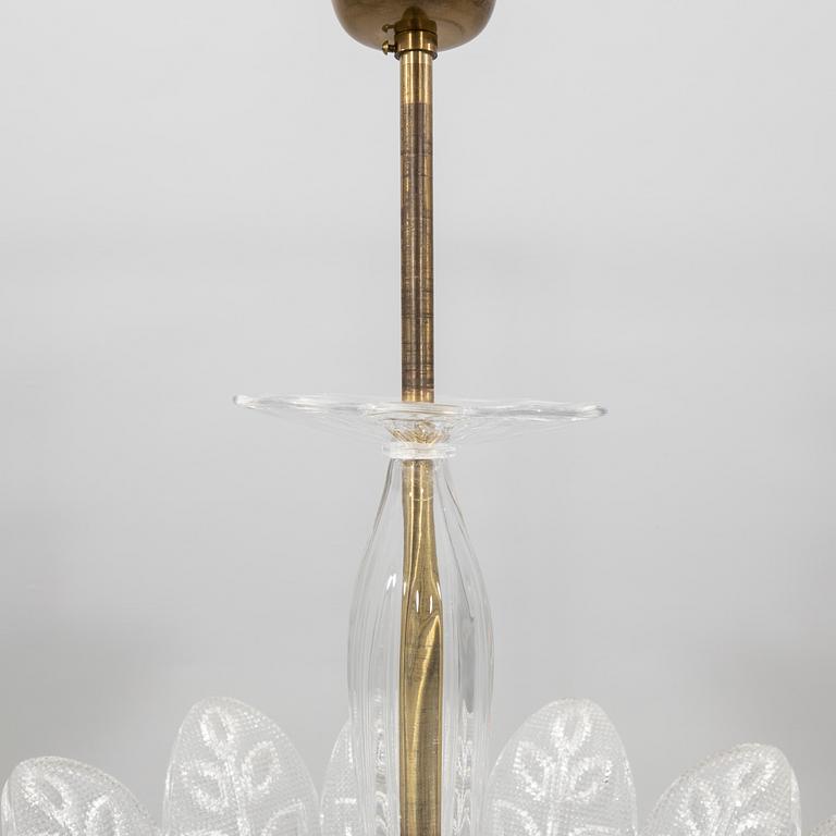 Fritz Kurz, ceiling lamp attributed to 1940s/50s Orrefors.