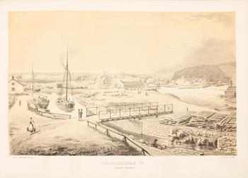 GÖTHA KANAL, bok, "Från Stockholm till Götheborg", 1843, Albert Bonniers förlag med litografier av C.J Billmark.