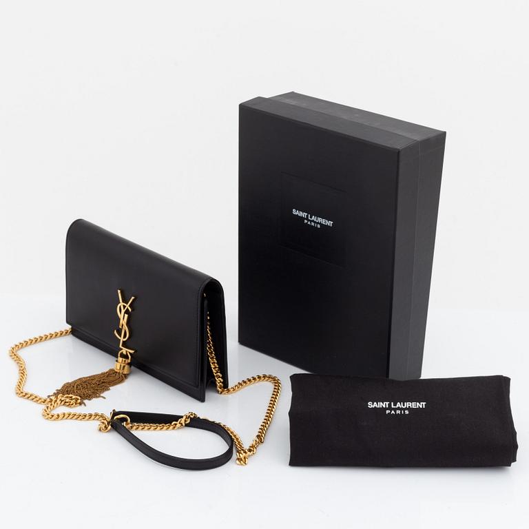 Yves Saint Laurent, a black leather 'Kate Medium' clutch,.