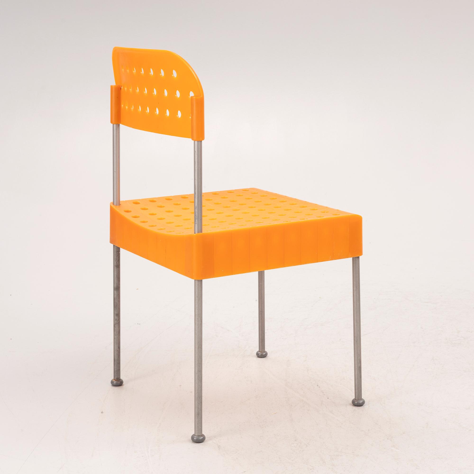 Enzo Mari, stolar, 4 st, "Box chair", Anonima Castelli, Italien, 1990-tal.