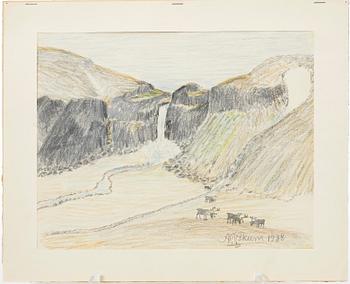 Nils Nilsson Skum, By the waterfall.