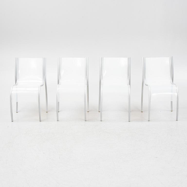 Ron Arad, a set of four 'Fantastic Plastic Elastic' chairs, Kartell, Italy.