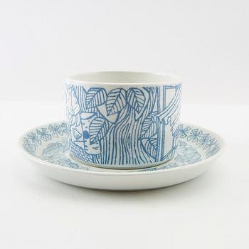 Stig Lindberg, tea cups 8 pcs "Boro" Gustavsberg stoneware 1960s.