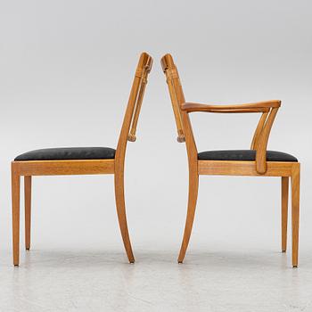 Josef Frank, a set of 8+2 dining chairs, model 1165, Svenskt Tenn, ca 1987.