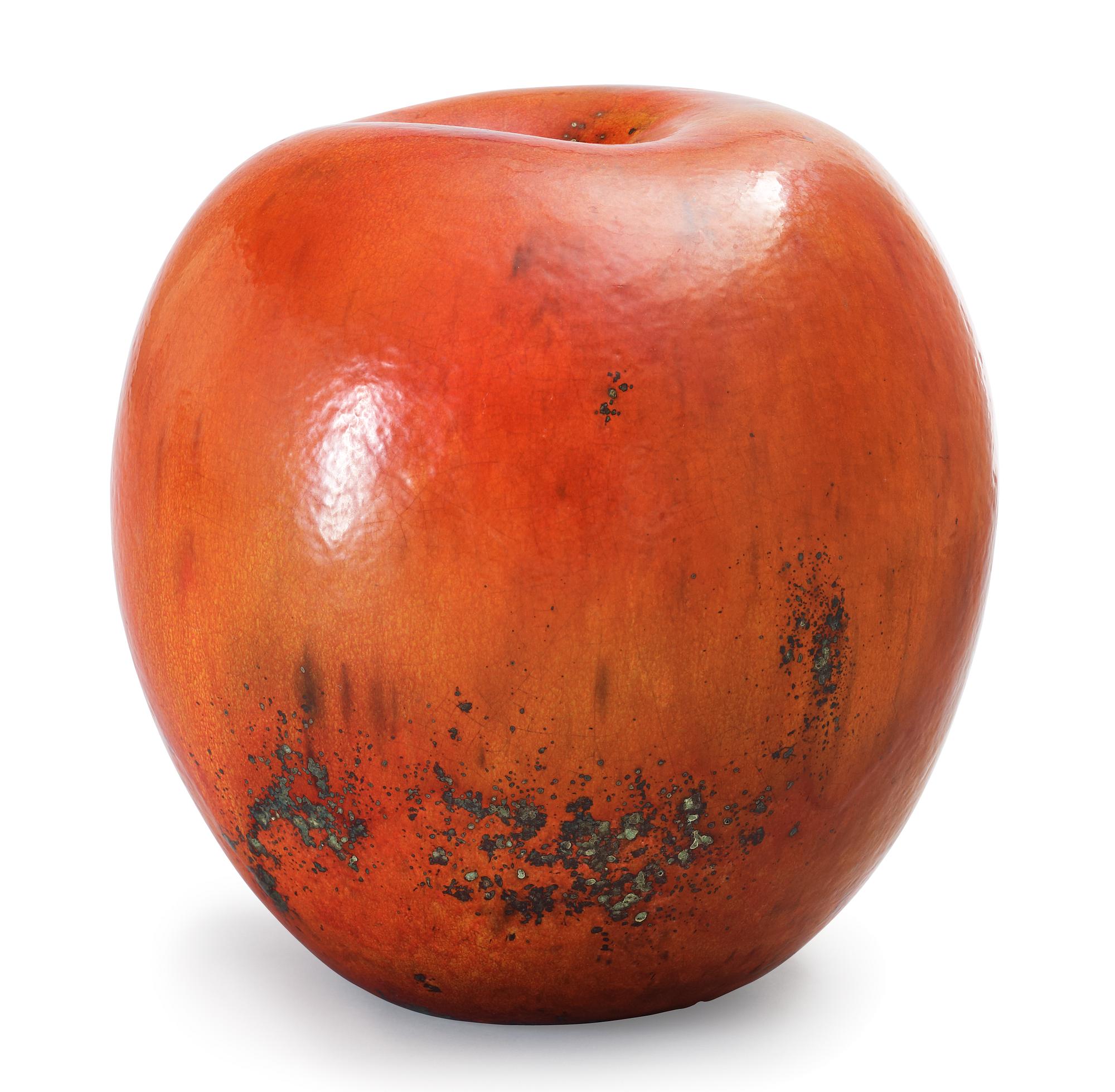 A Hans Hedberg faience apple, Biot France.