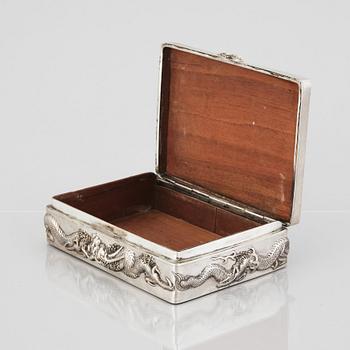 A Chinese Silver box with cover, Shanghai, markers mark Zee Sung, early 20th Century.