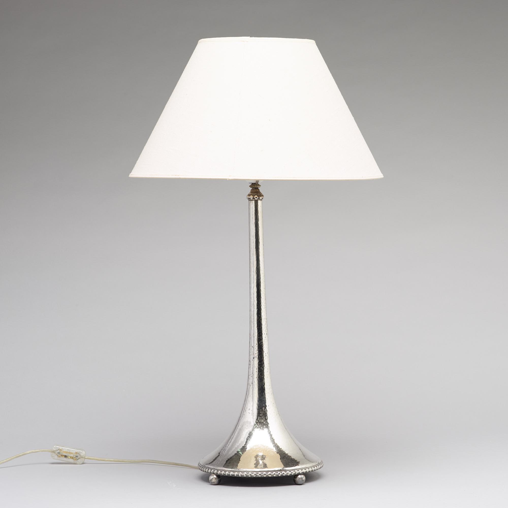 K ANDERSSON, a silver table lamp, Stockholm, 1925.