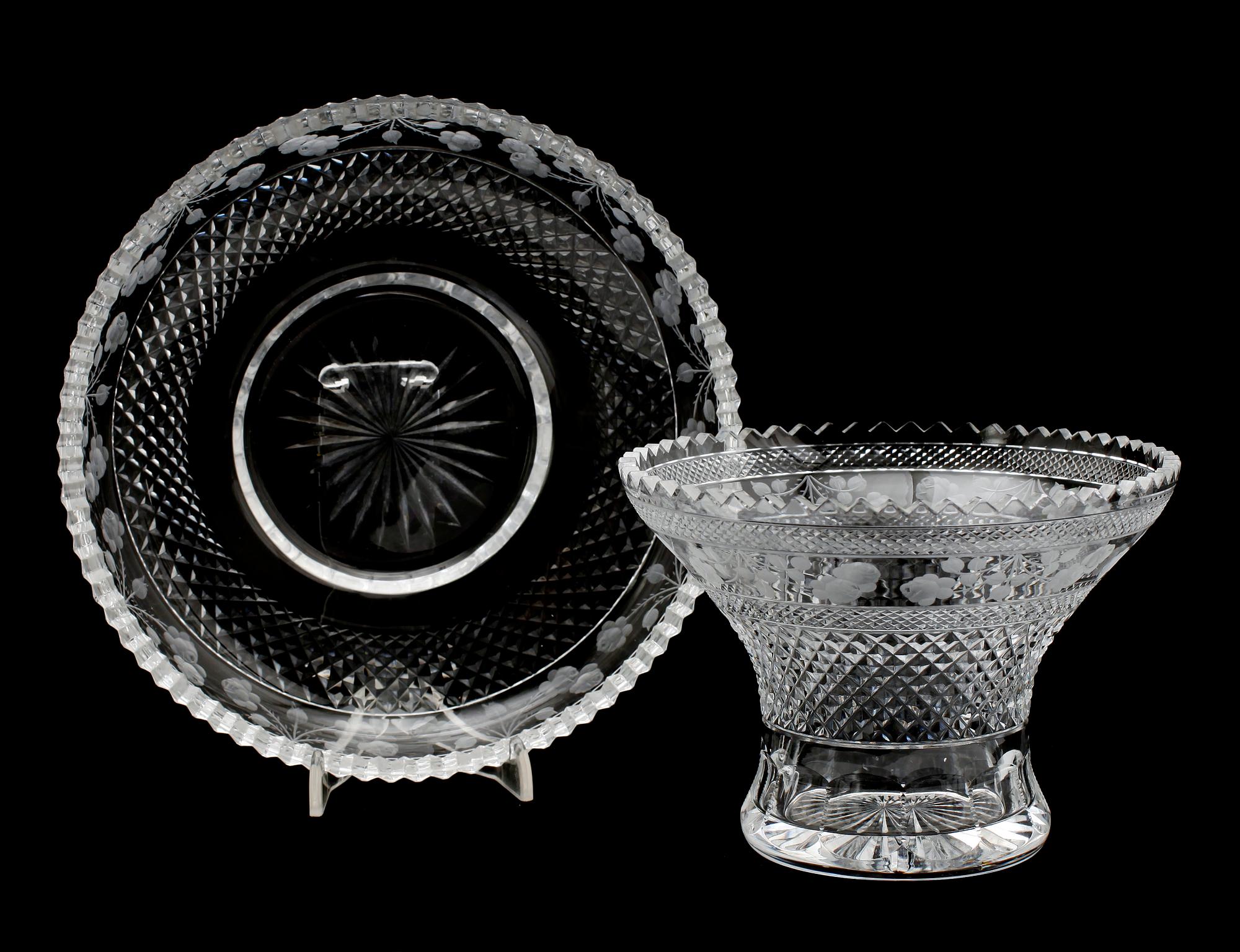 SKÅL PÅ FAT, kristall, 1900-tal.