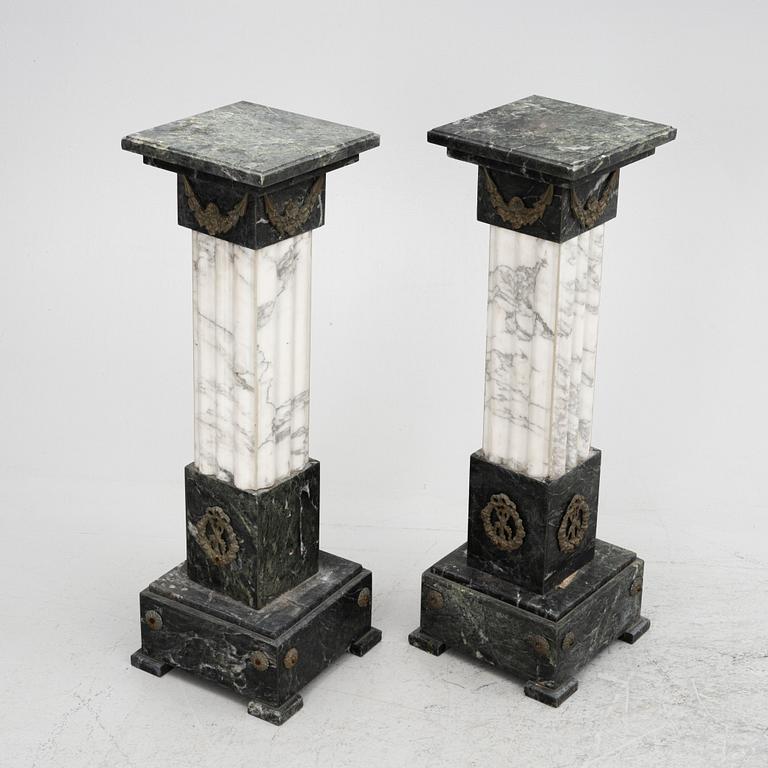 Pedestals, a pair, late 19th century.