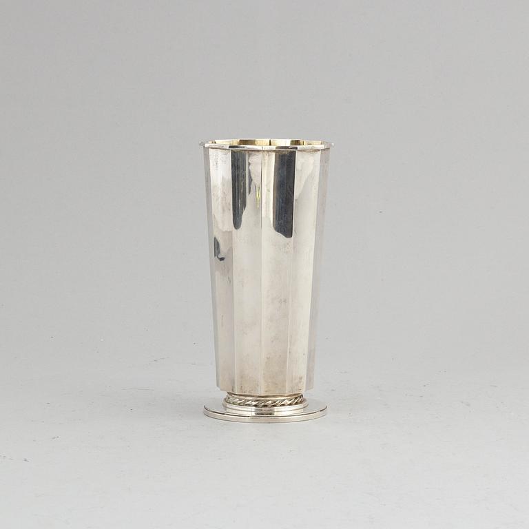 A silver Borgila vase.