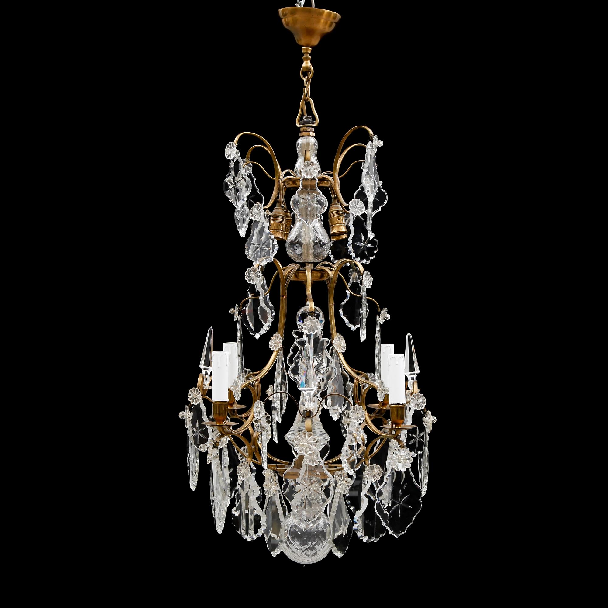 LJUSKRONA, barockstil, 1900-talets första hälft. Höjd ca 75 cm.