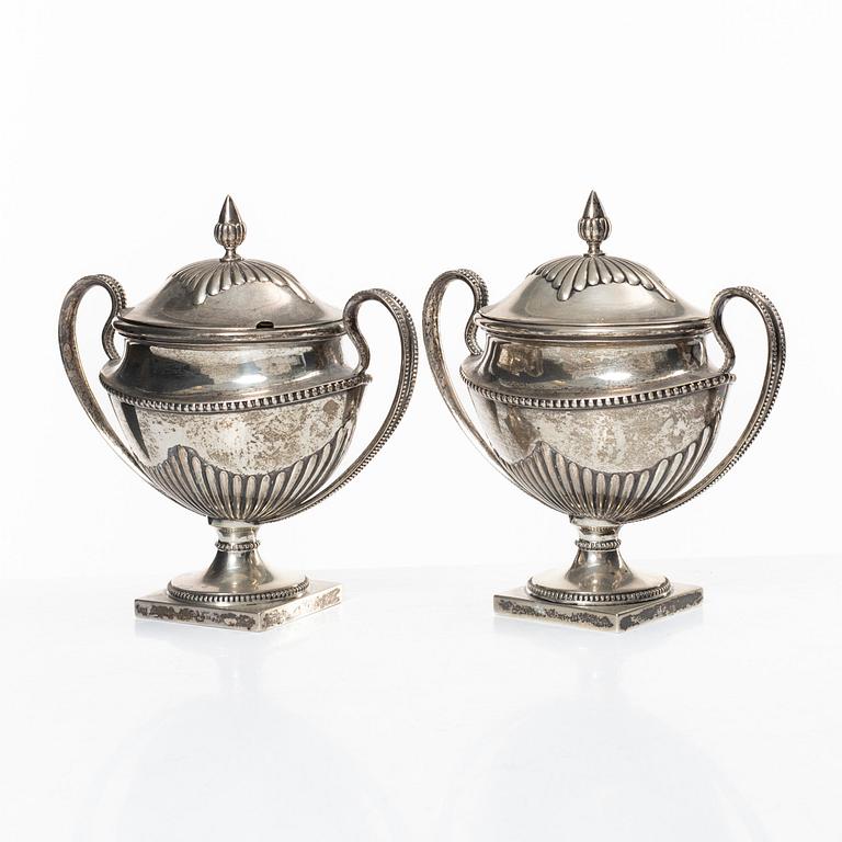 Sockerskålar, ett par, silver, GAB, 1909.