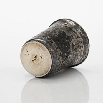 A silver and niello cup, Moscow 1864.