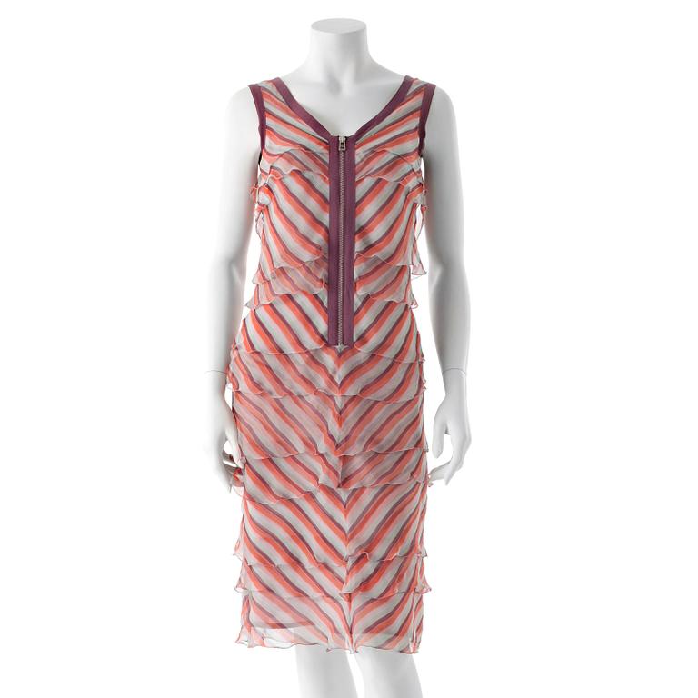 CACHAREL, a silk ruffled dress.