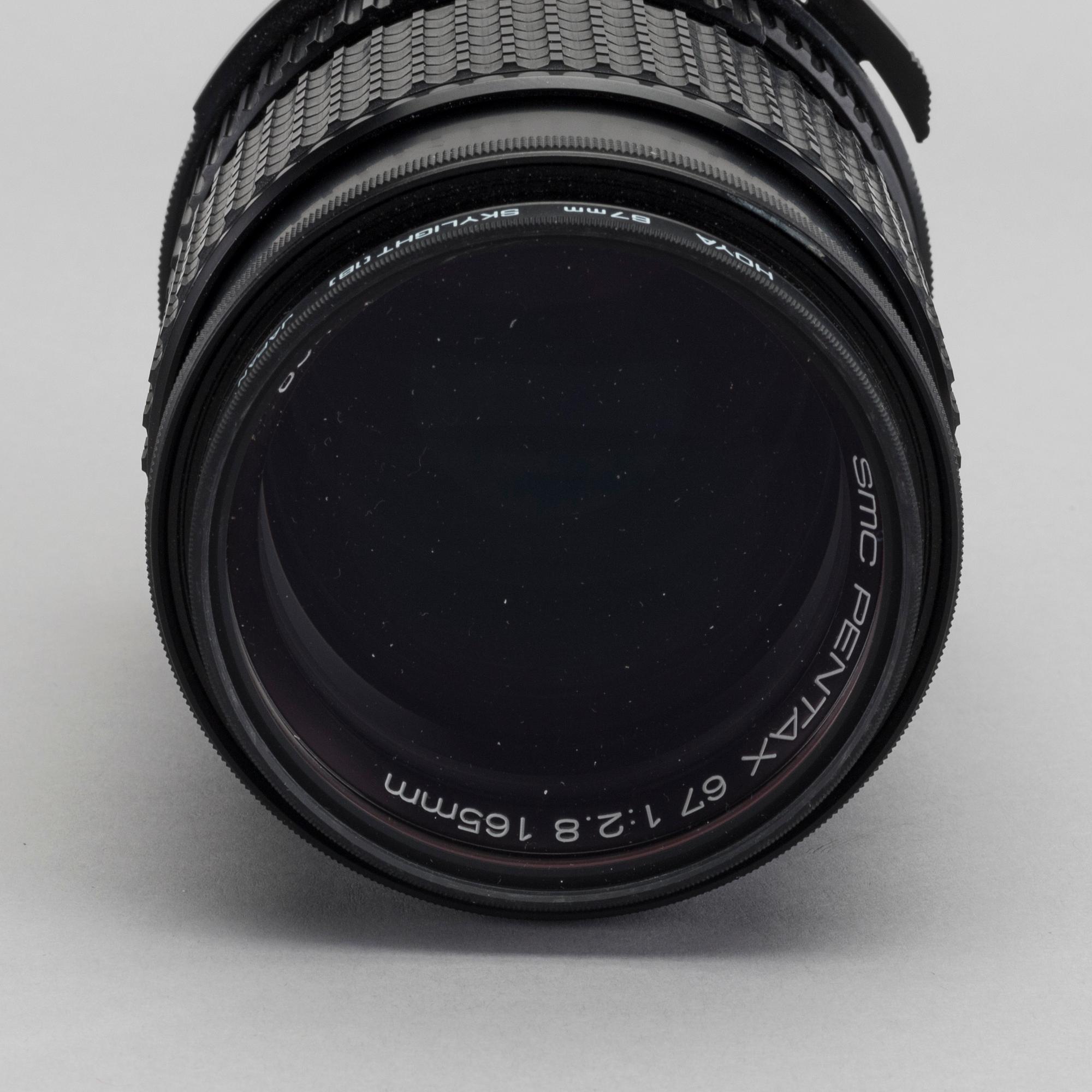 KAMERA, PENTAX 6x7, objektiv 165 mm, 90 mm samt kameraväska, Billingham. 1900-talets fjärde kvartal.