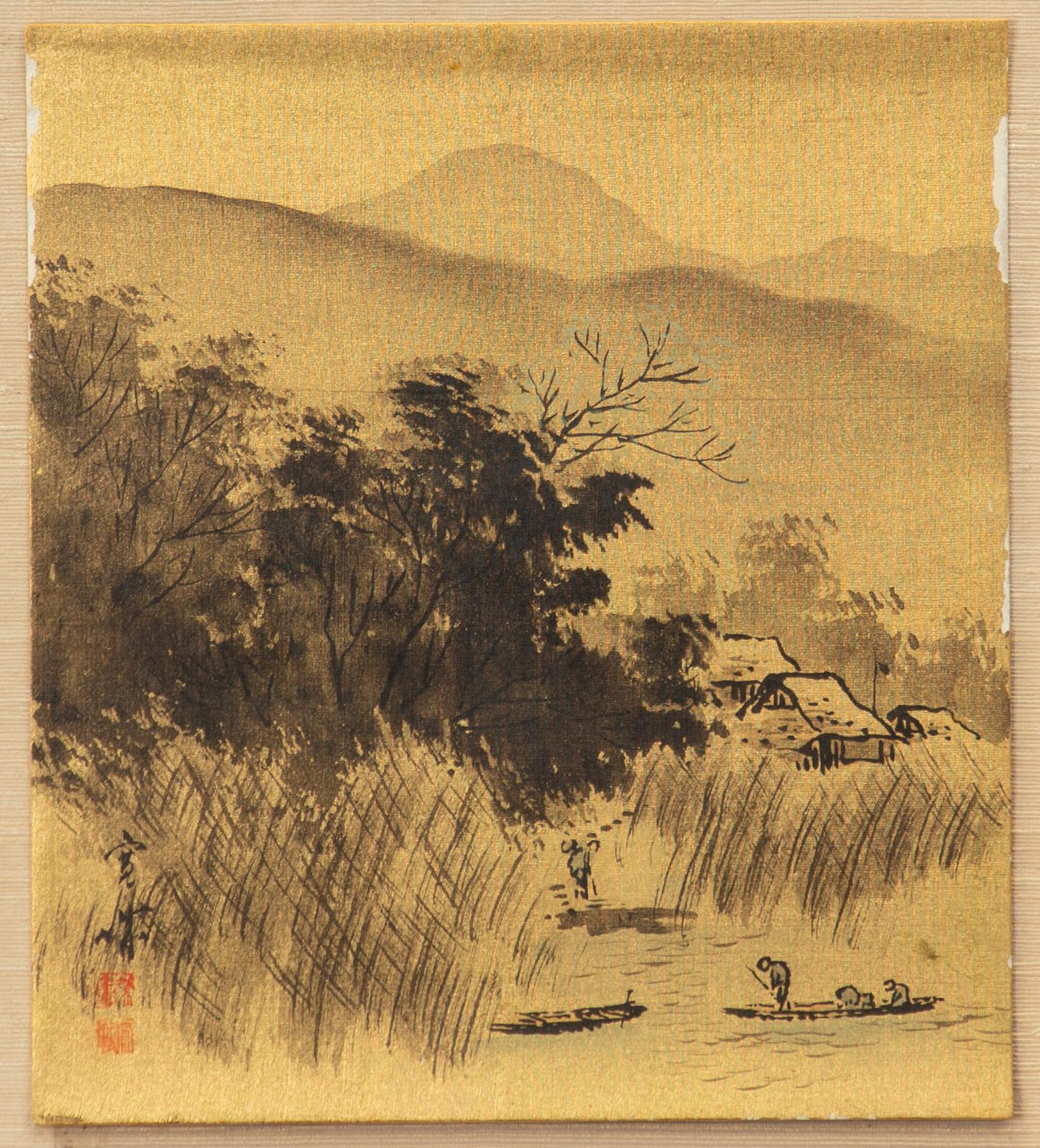 Unidentified artist, Riverscape, Japan, first part of the 1900s.