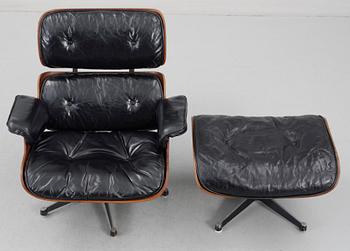 FÅTÖLJ MED FOTPALL, "Lounge Chair", Charles & Ray Eames, Herman Miller. Första upplagan 1956.