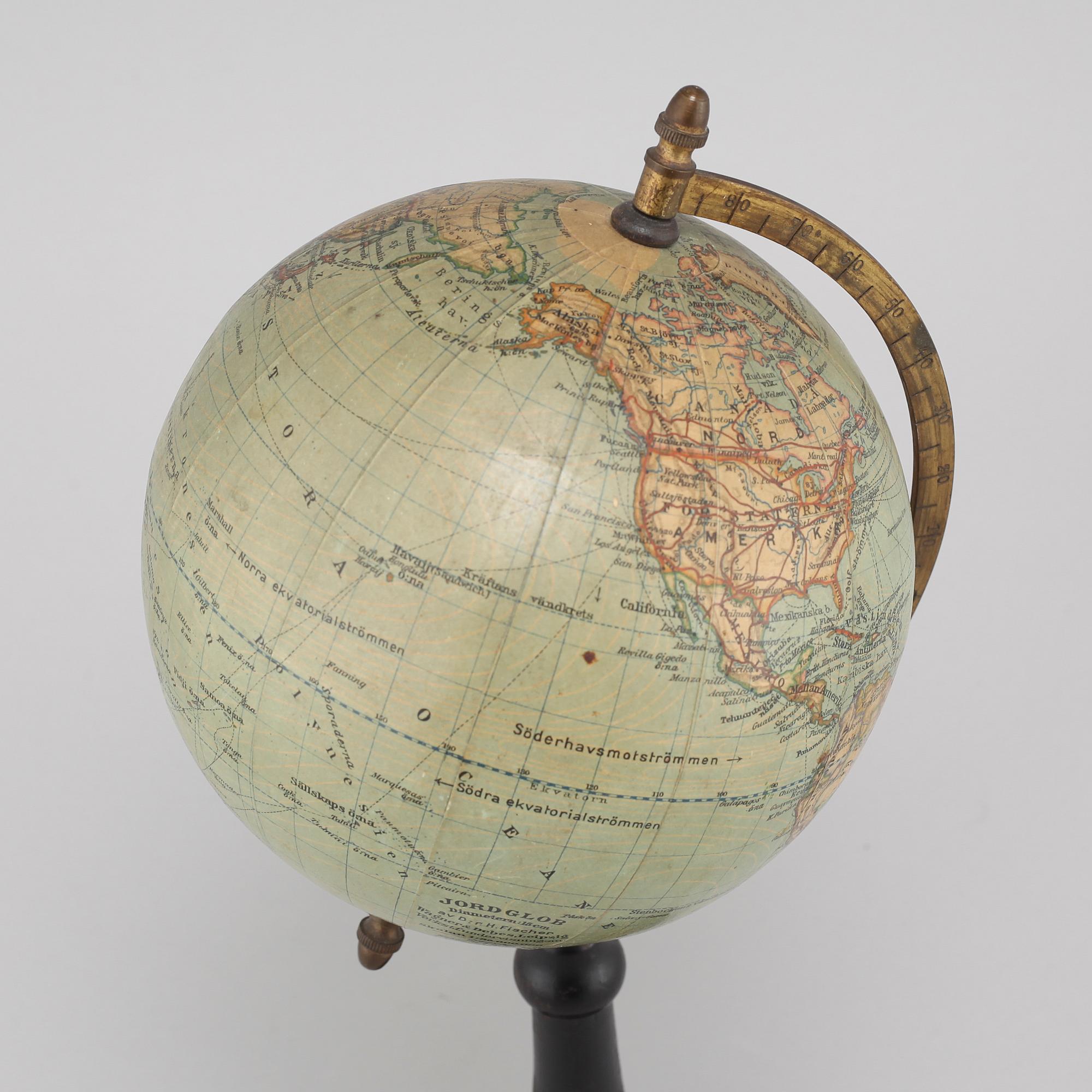 JORDGLOB, Dr H Fischer, Wagner & Debes, Leipzig, 1900-talets första hälft.