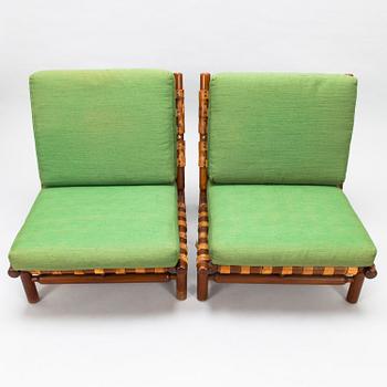 ILMARI TAPIOVAARA, a pair of mid-20th-Century armchairs and a stool for La Permanente Mobili Cantù, Italy.