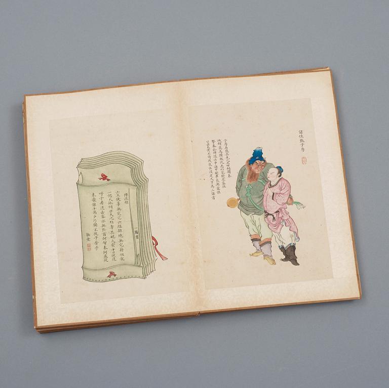 An album with 80 paintings and calligraphy, late Qing Dynasty (1644-1912).