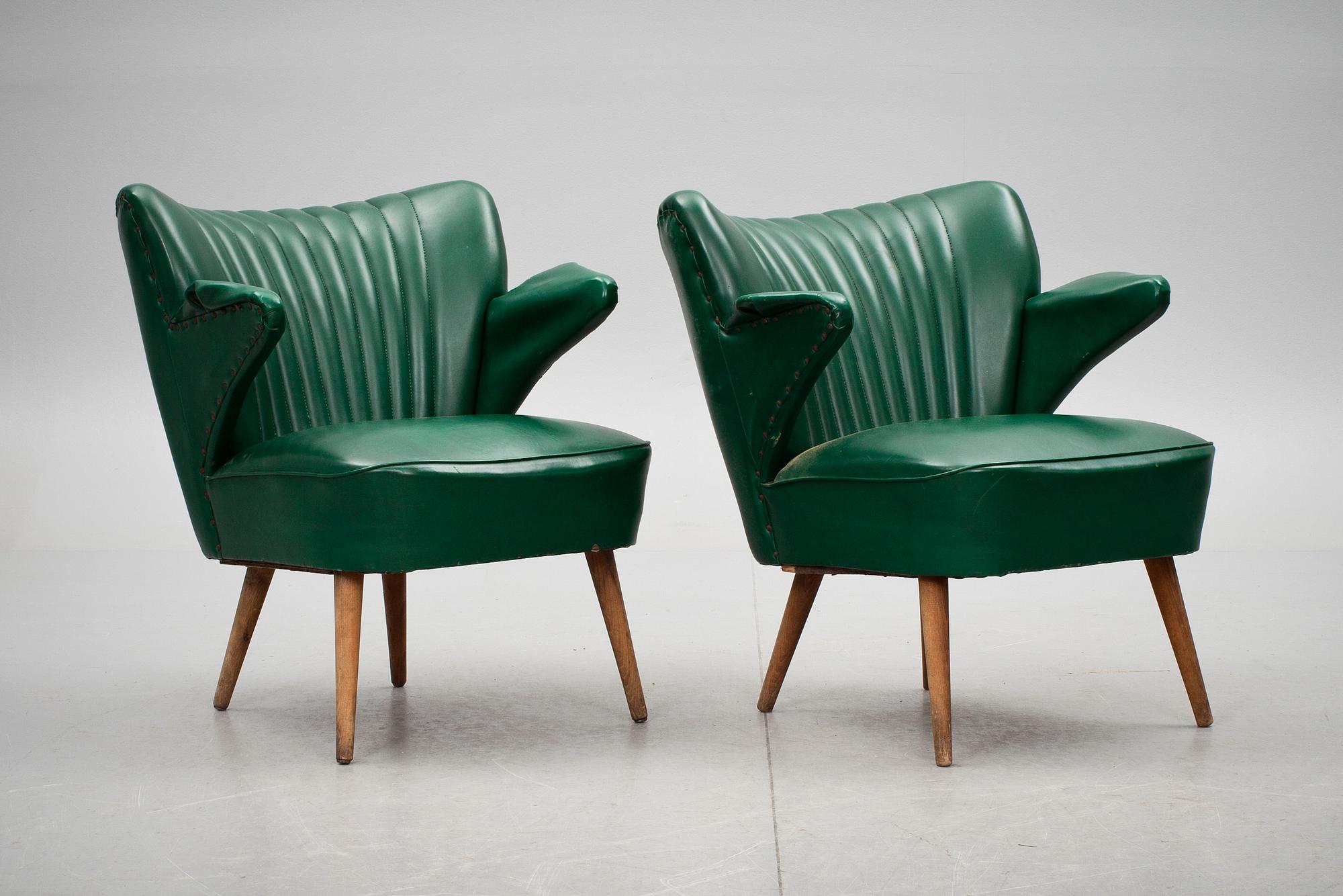 FÅTÖLJER, ett par, 1900-talets andra hälft.