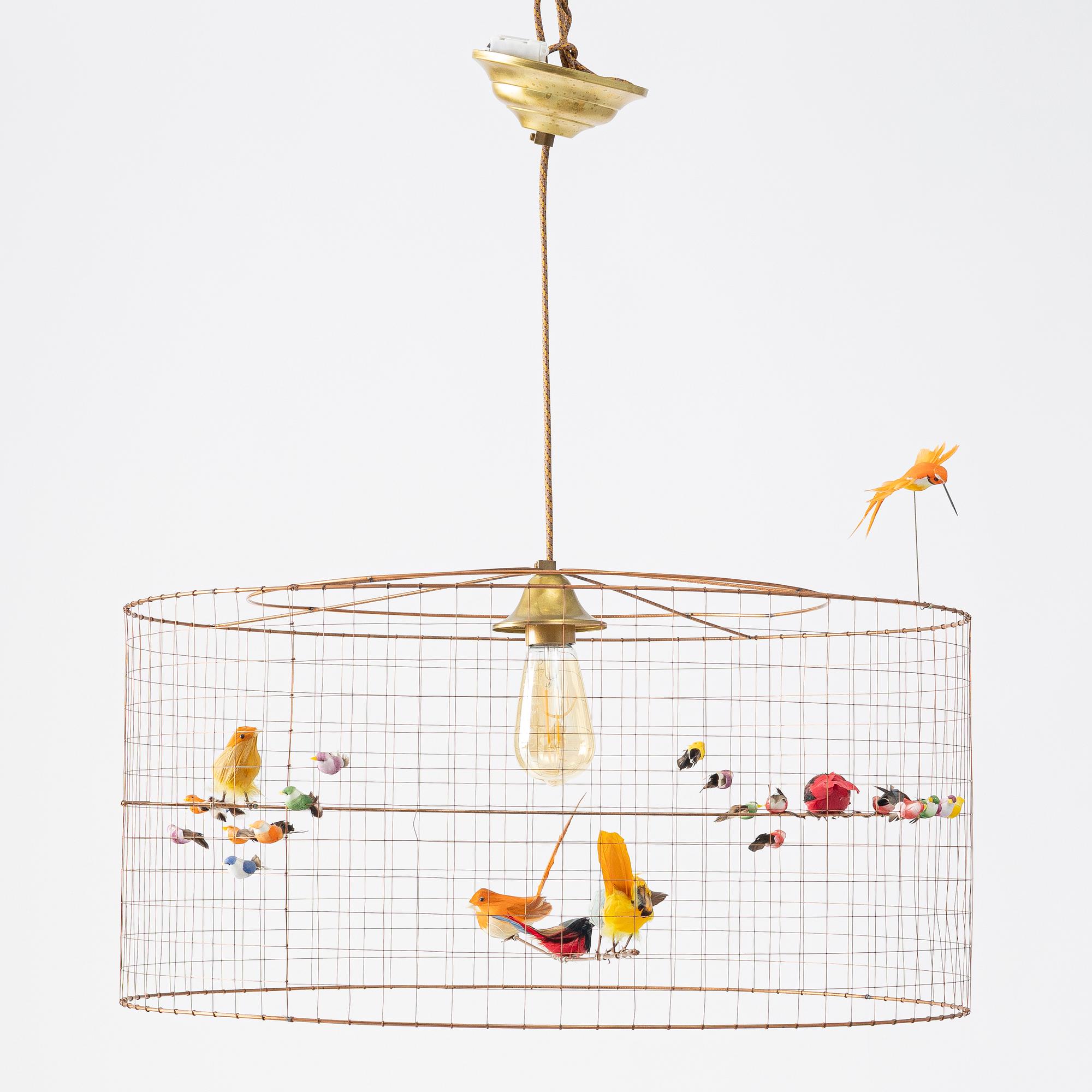 Mathieu Challières, a ceiling lamp, "Suspension Demi-Grande Volière", Challières, France.