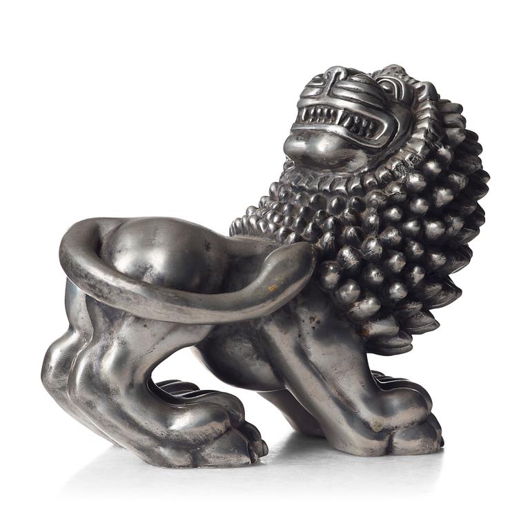 Anna Petrus, a pewter sculpture of a lion, Svenskt Tenn, Stockholm 1960.