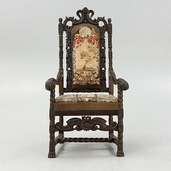 A Baroque chair, circa 1700.