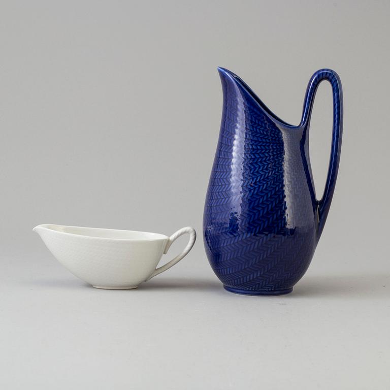 55 pcs of 'Blå Eld' porcelain service by Hertha Bengtsson fr Gustavsberg, second half of the 20th century.