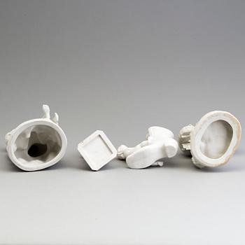 FOUR PARIAN FIGURES, Gustafsberg, ca 1900, one unmarked.