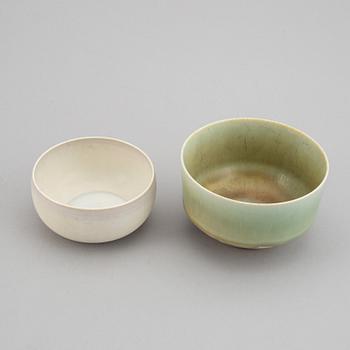 BERNDT FRIBERG, Two stoneware bowls, , Gustavsberg studio, Sweden 1960 and 1965.