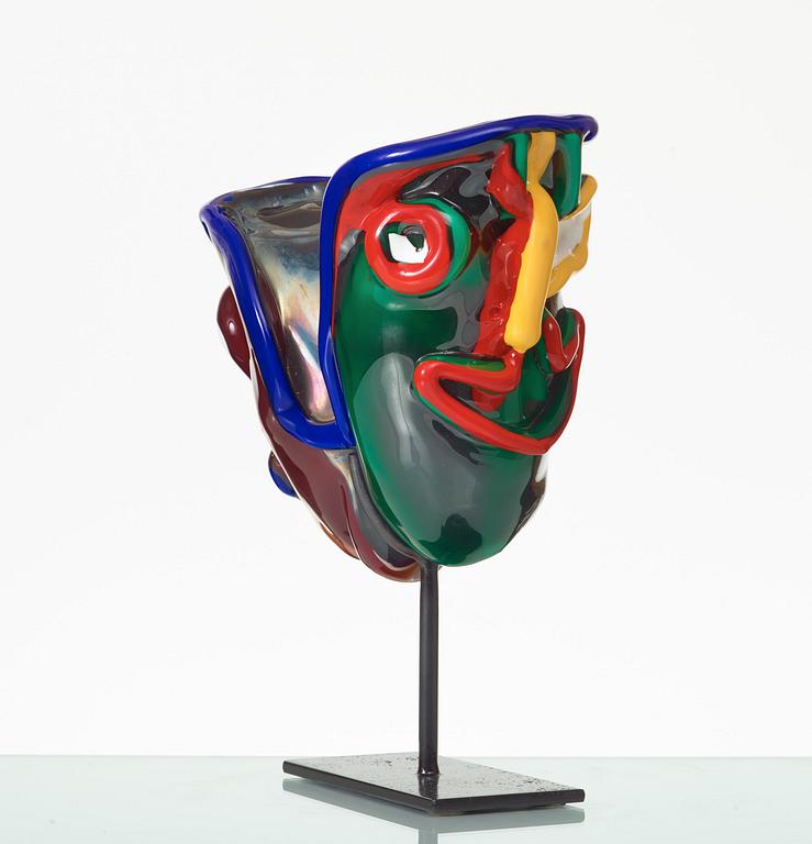 BENGT LINDSTRÖM, skulptur, "Janus", Berengo, Murano, Italien, 1980-tal, prototyp.