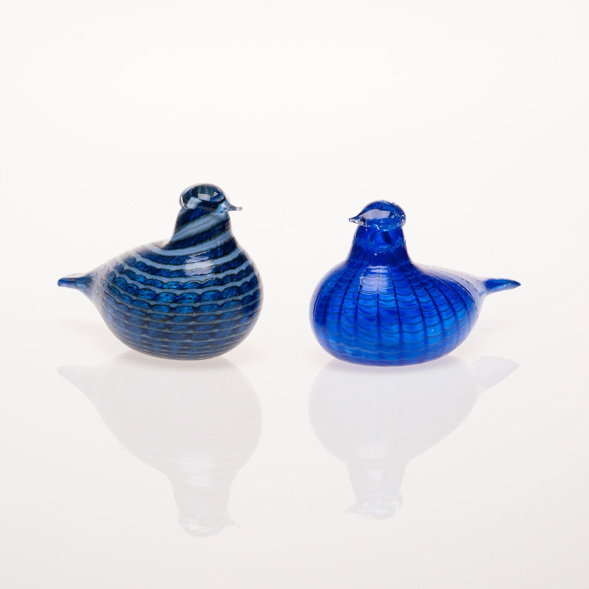 FIGURINER, 2 st, glas, signerade O. Toikka Nuutajärvi.